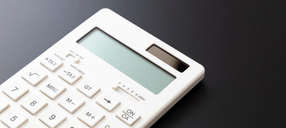 calculator on black background