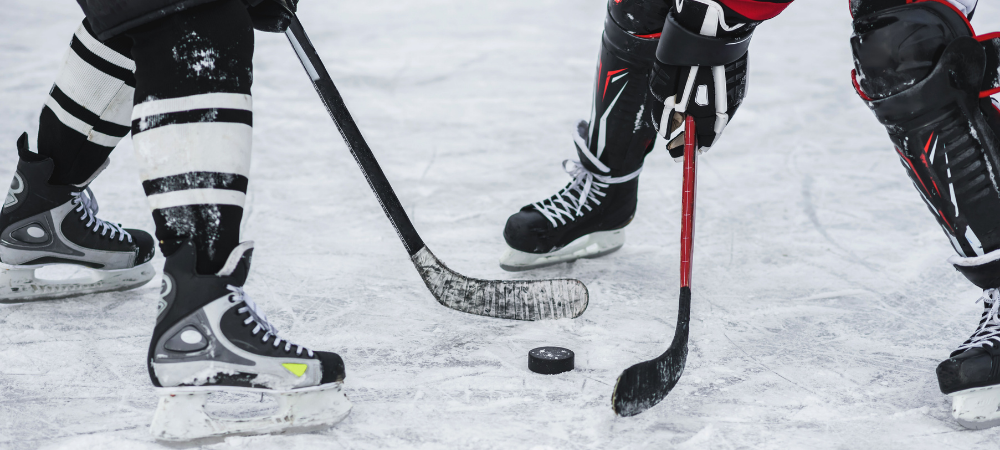 two hockey players on the ice