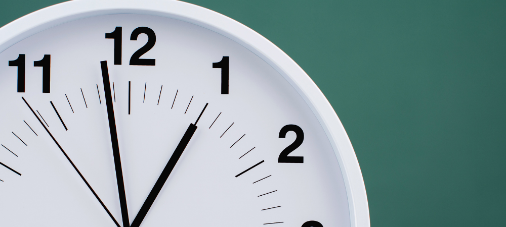 clock on a green background