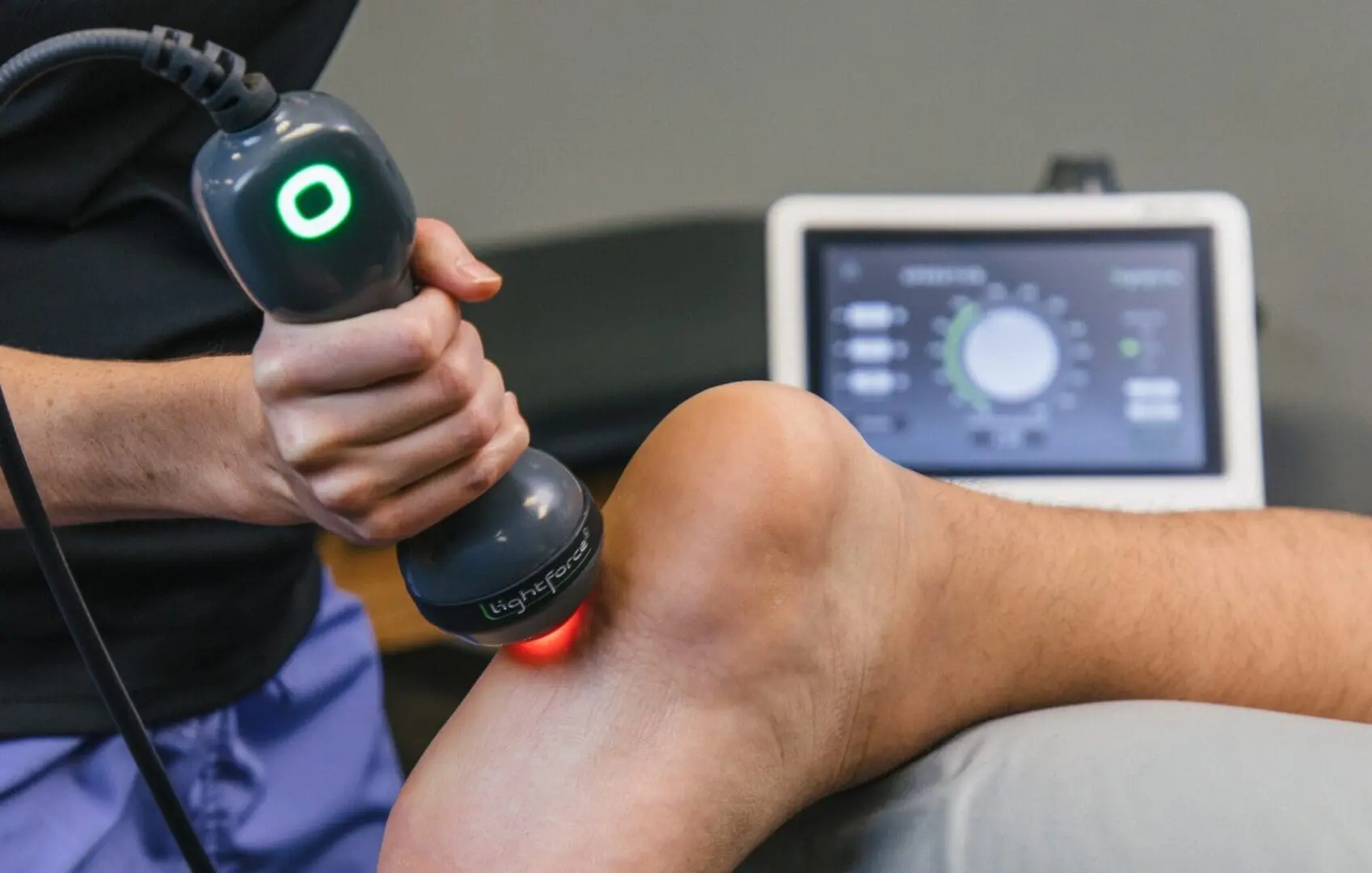 lightforce laser used on patient foot