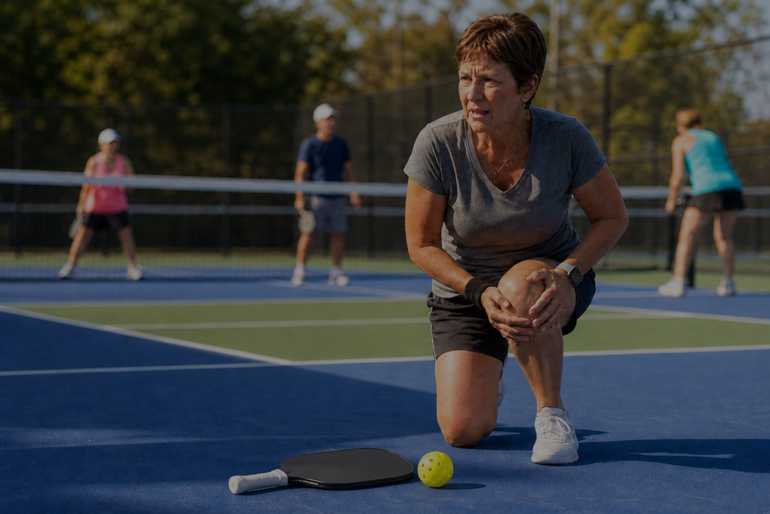 person in pain on pickleball court